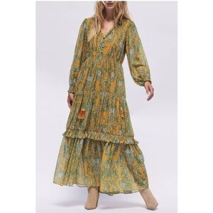 Hermoza Elizabeth Maxi Dress in Saffron SZ XS EUC